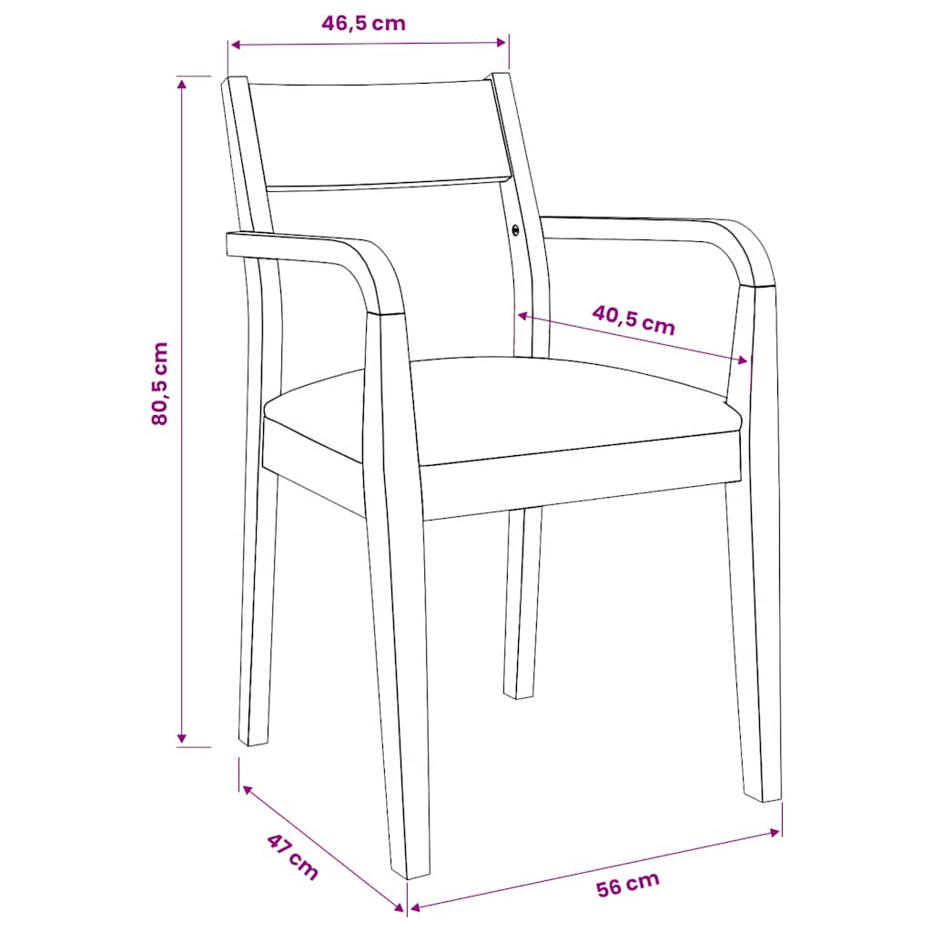 Chaises à manger coussins 2 pcs naturel bois massif caoutchouc - XIOS