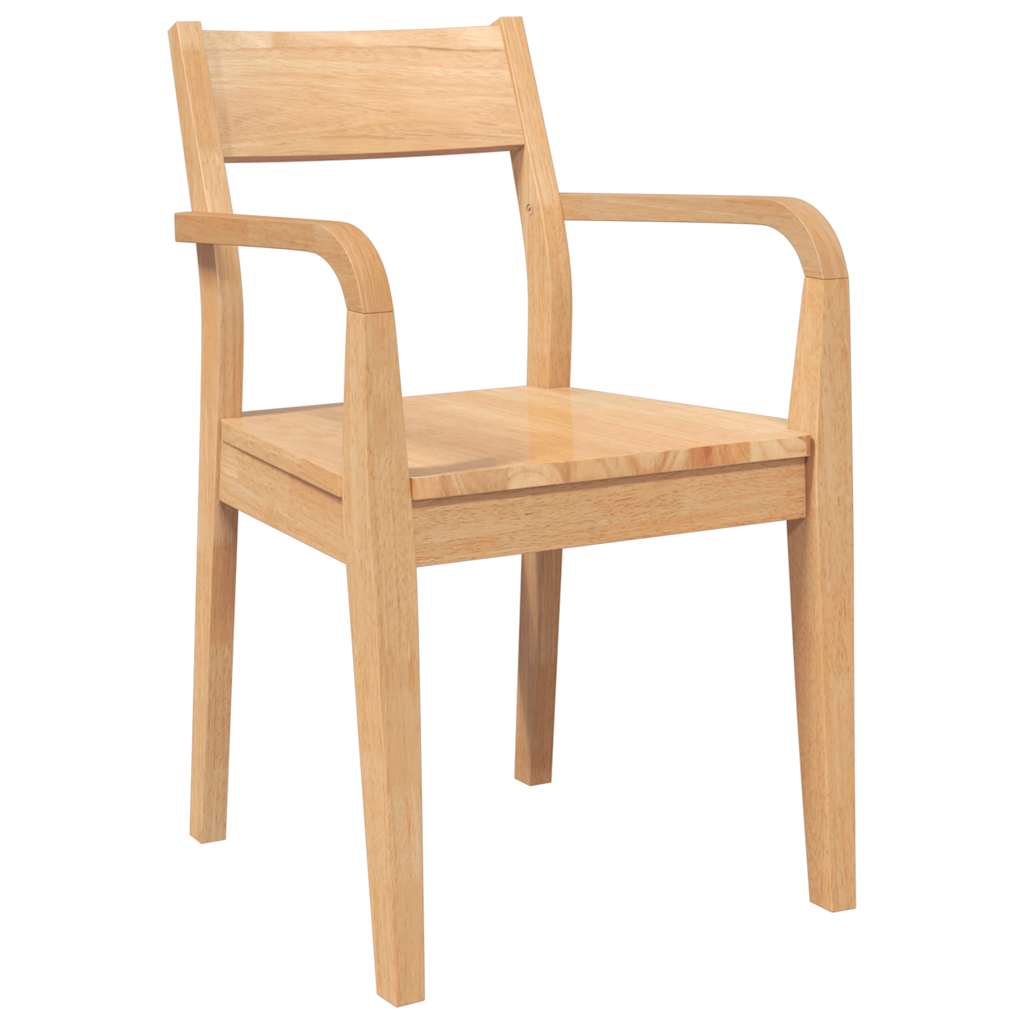 Chaises à manger 2 pcs bois massif naturel caoutchouc - XIOS