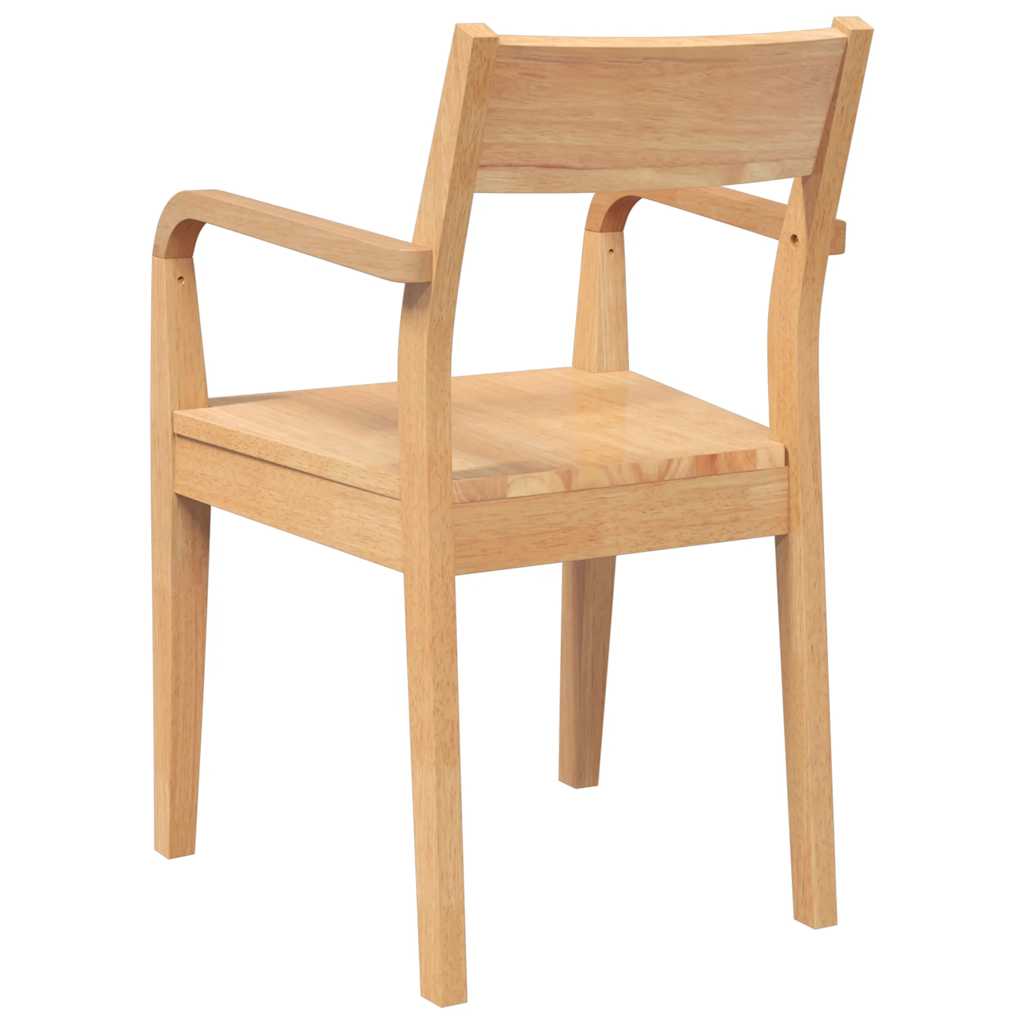 Chaises à manger 2 pcs bois massif naturel caoutchouc - XIOS