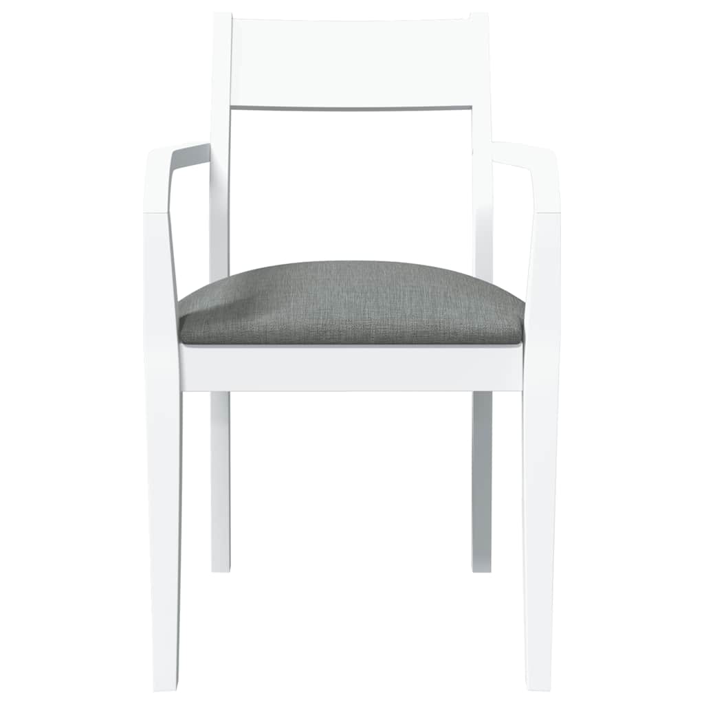 Chaises à manger coussins 2 pcs blanc bois massif caoutchouc - XIOS