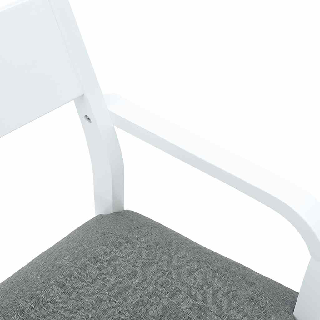 Chaises à manger coussins 2 pcs blanc bois massif caoutchouc - XIOS