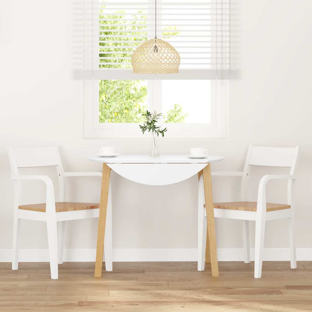 Chaises à manger 2 pcs blanc bois massif caoutchouc - XIOS