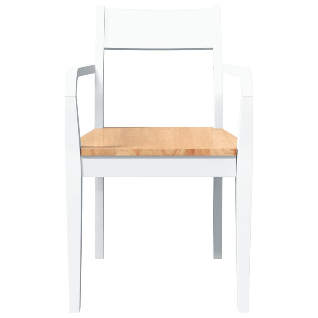 Chaises à manger 2 pcs blanc bois massif caoutchouc - XIOS