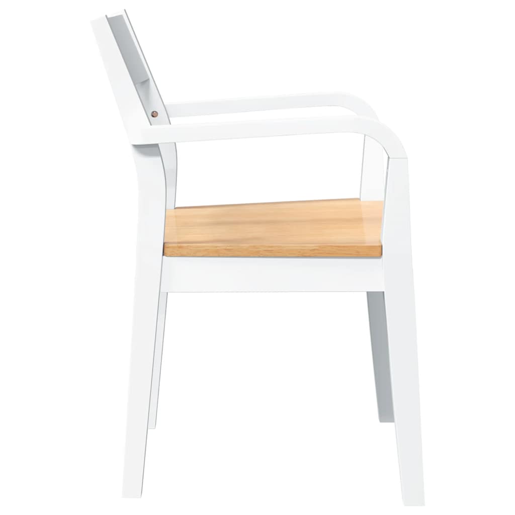 Chaises à manger 2 pcs blanc bois massif caoutchouc - XIOS