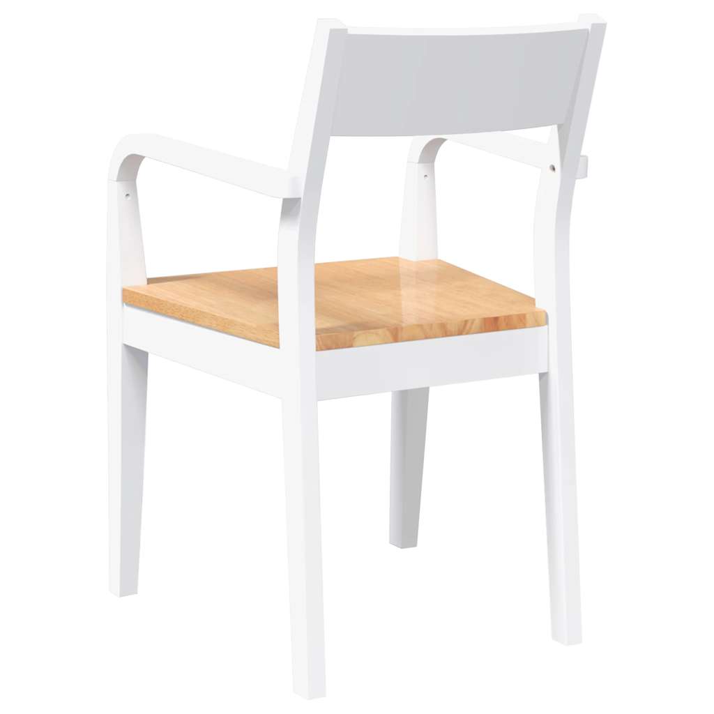 Chaises à manger 2 pcs blanc bois massif caoutchouc - XIOS