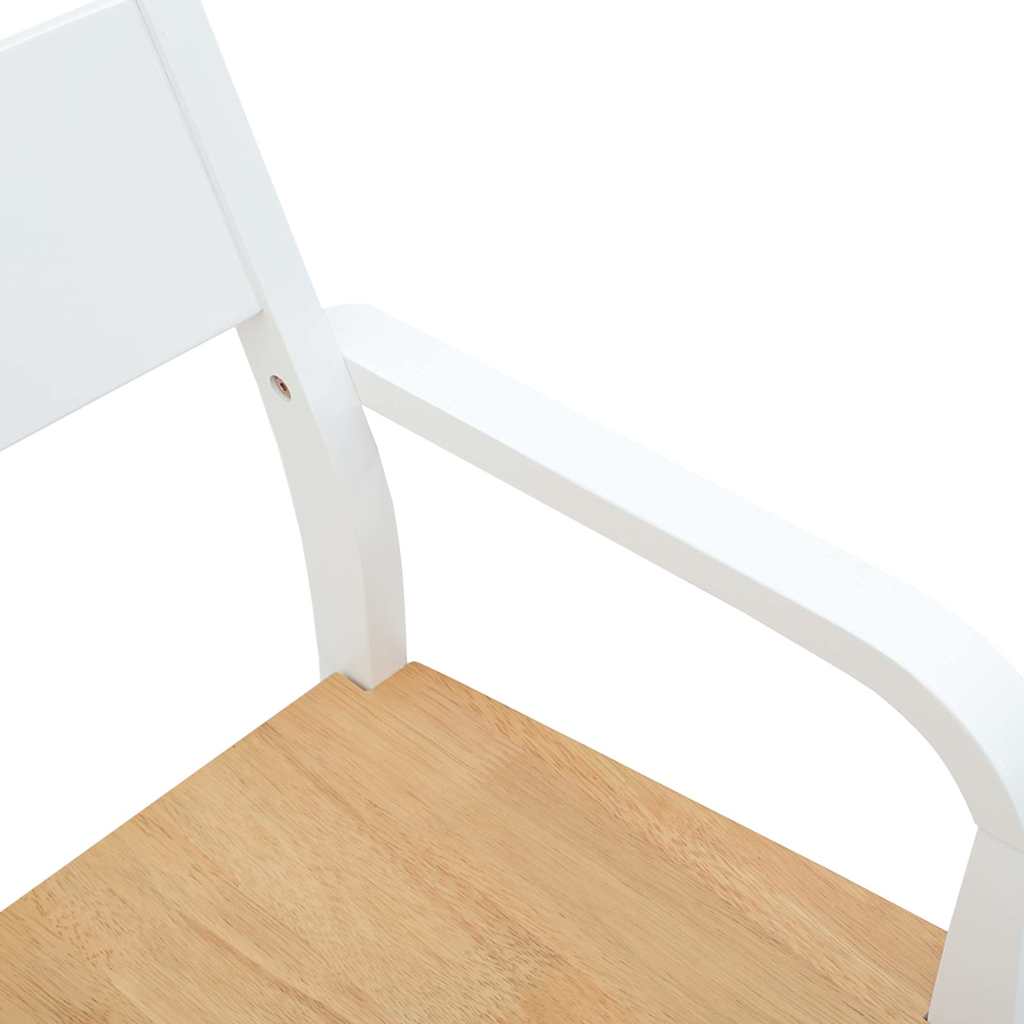 Chaises à manger 2 pcs blanc bois massif caoutchouc - XIOS