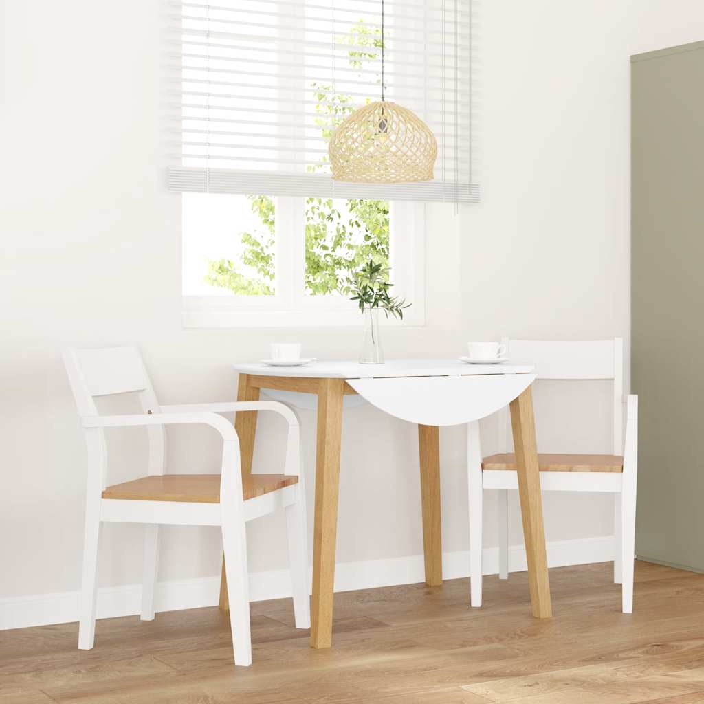 Chaises à manger 2 pcs blanc bois massif caoutchouc - XIOS