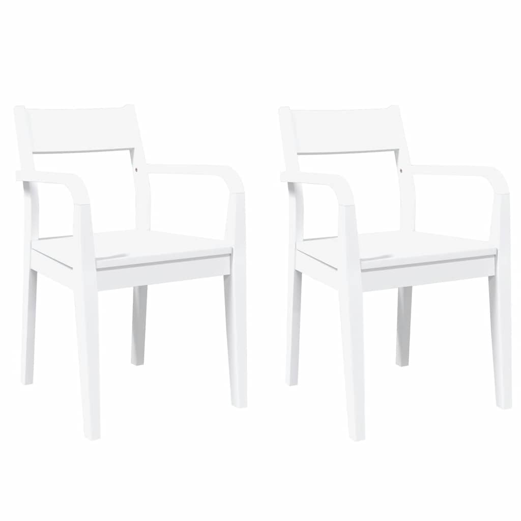 Chaises à manger 2 pcs blanc bois massif caoutchouc - XIOS