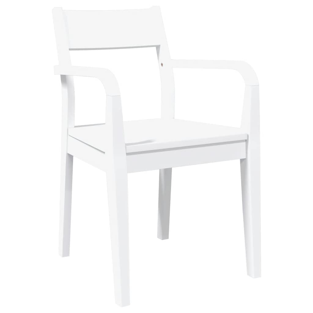 Chaises à manger 2 pcs blanc bois massif caoutchouc - XIOS