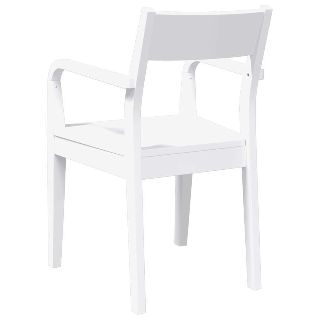 Chaises à manger 2 pcs blanc bois massif caoutchouc - XIOS