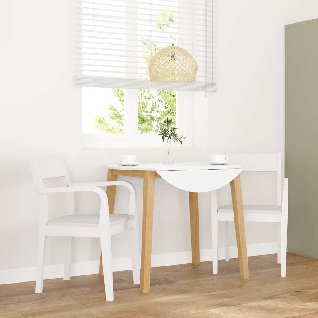 Chaises à manger 2 pcs blanc bois massif caoutchouc - XIOS