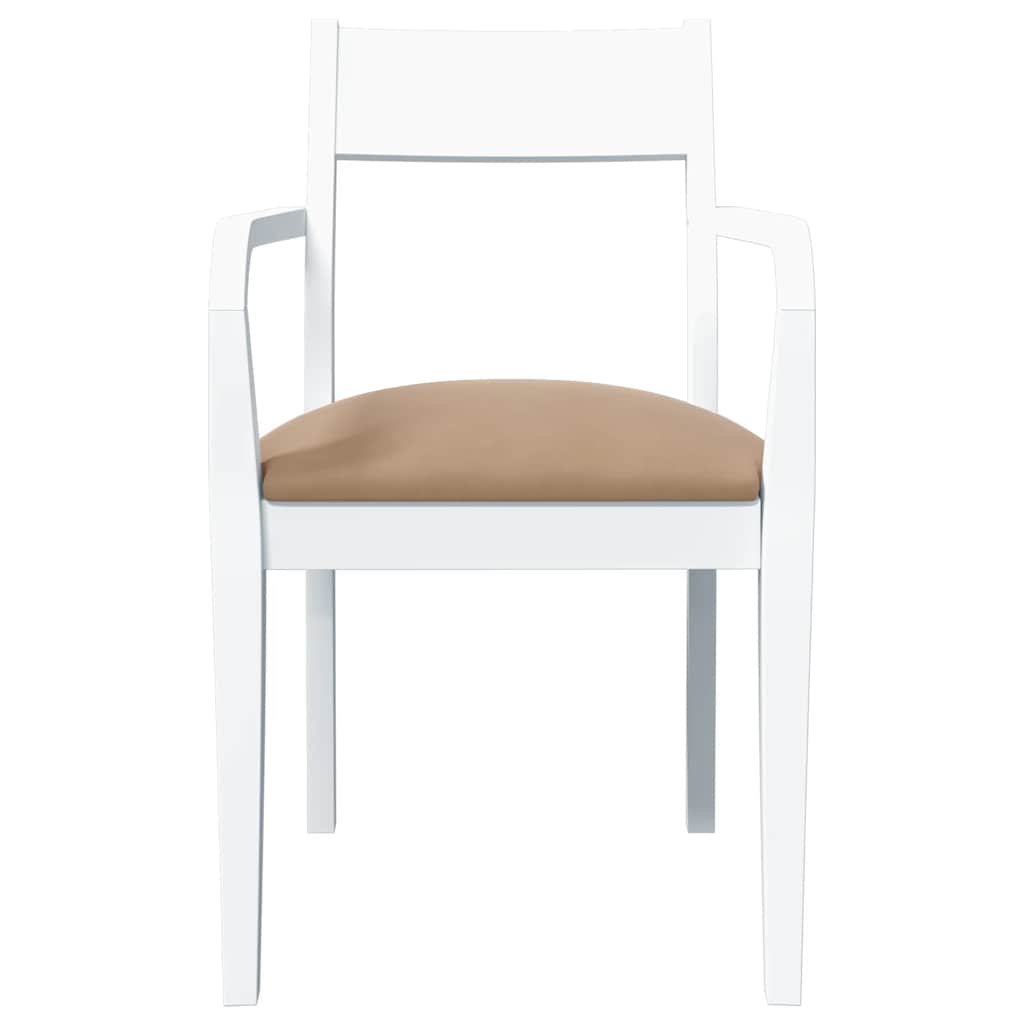 Chaises à manger coussins 2 pcs blanc bois massif caoutchouc - XIOS
