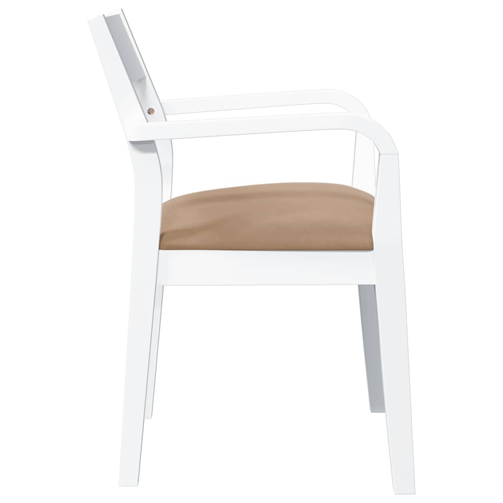 Chaises à manger coussins 2 pcs blanc bois massif caoutchouc - XIOS