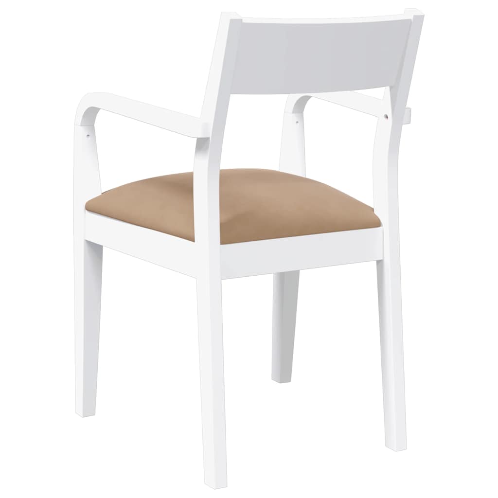 Chaises à manger coussins 2 pcs blanc bois massif caoutchouc - XIOS