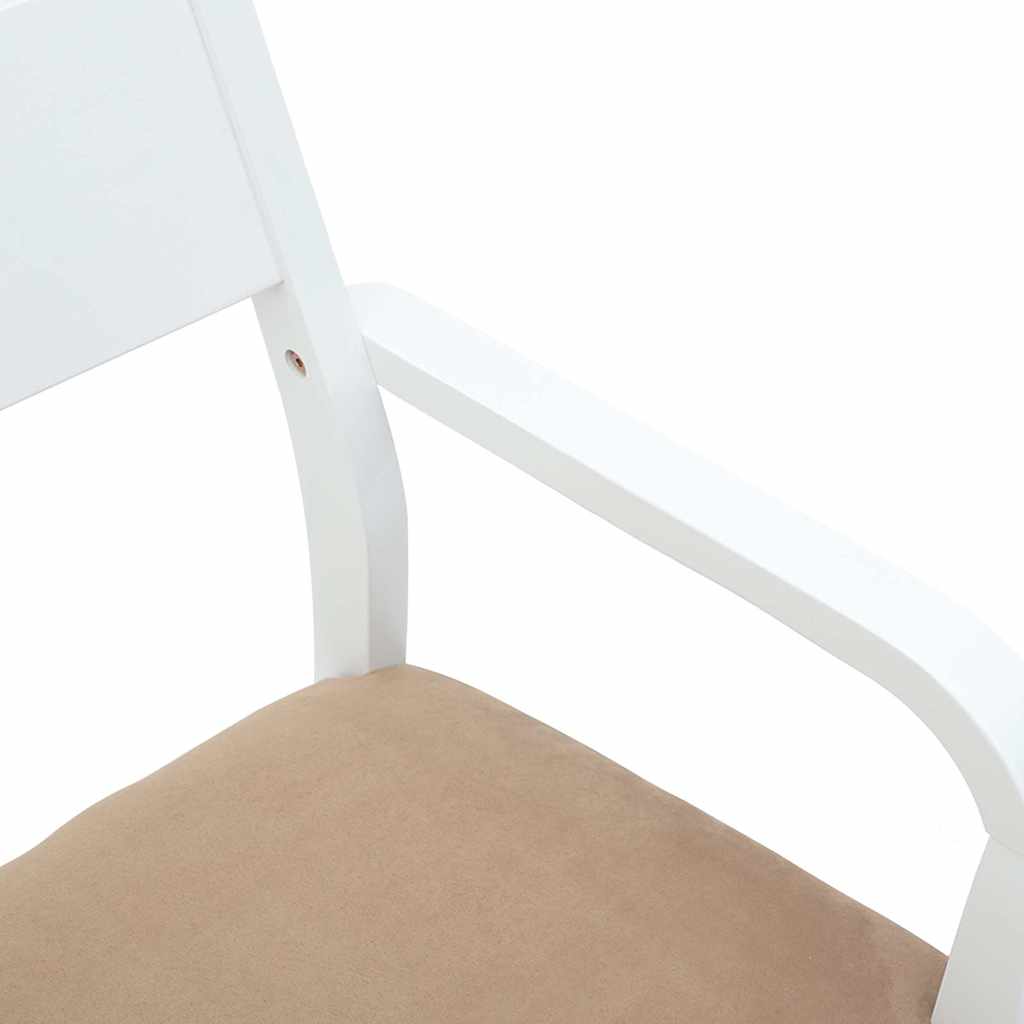 Chaises à manger coussins 2 pcs blanc bois massif caoutchouc - XIOS