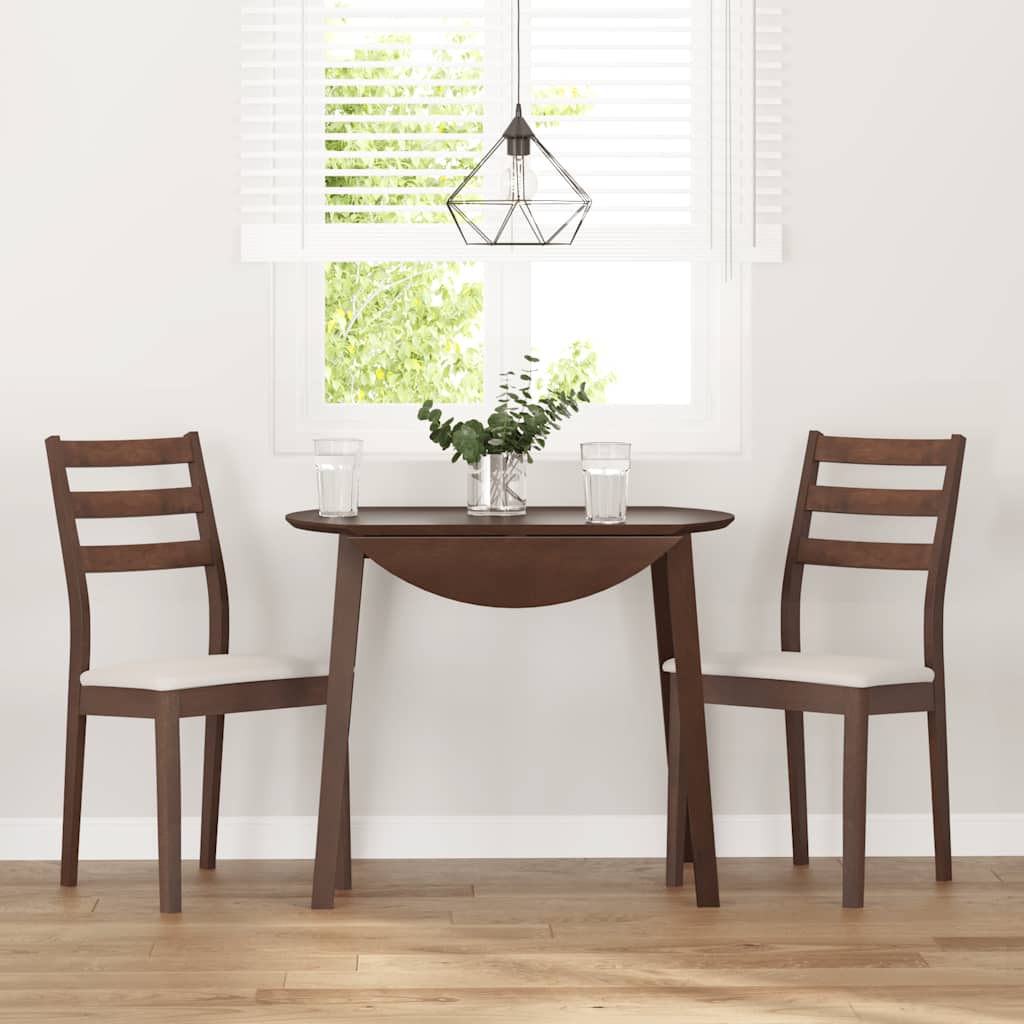 Chaises à manger coussins 2 pcs marron bois massif caoutchouc - XIOS