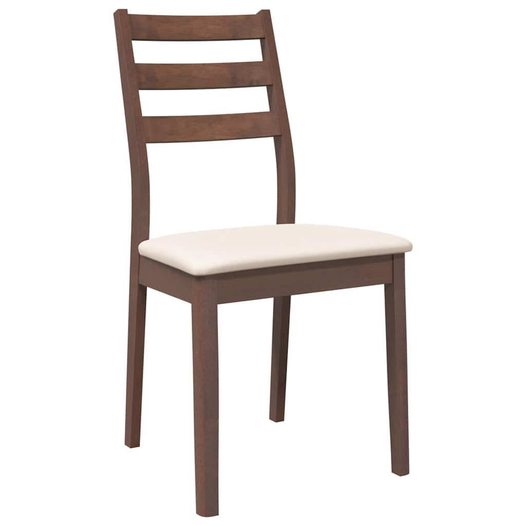 Chaises à manger coussins 2 pcs marron bois massif caoutchouc - XIOS