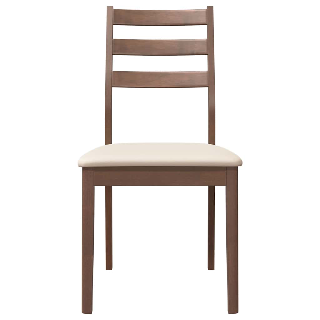 Chaises à manger coussins 2 pcs marron bois massif caoutchouc - XIOS