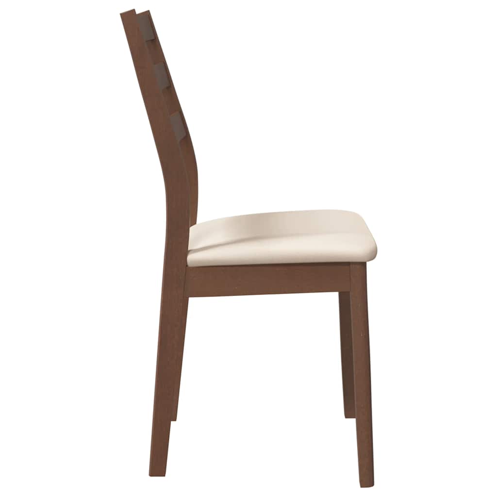 Chaises à manger coussins 2 pcs marron bois massif caoutchouc - XIOS