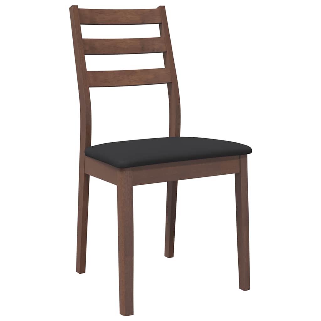 Chaises à manger coussins 2 pcs marron bois massif caoutchouc - XIOS