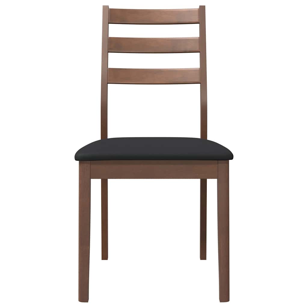 Chaises à manger coussins 2 pcs marron bois massif caoutchouc - XIOS