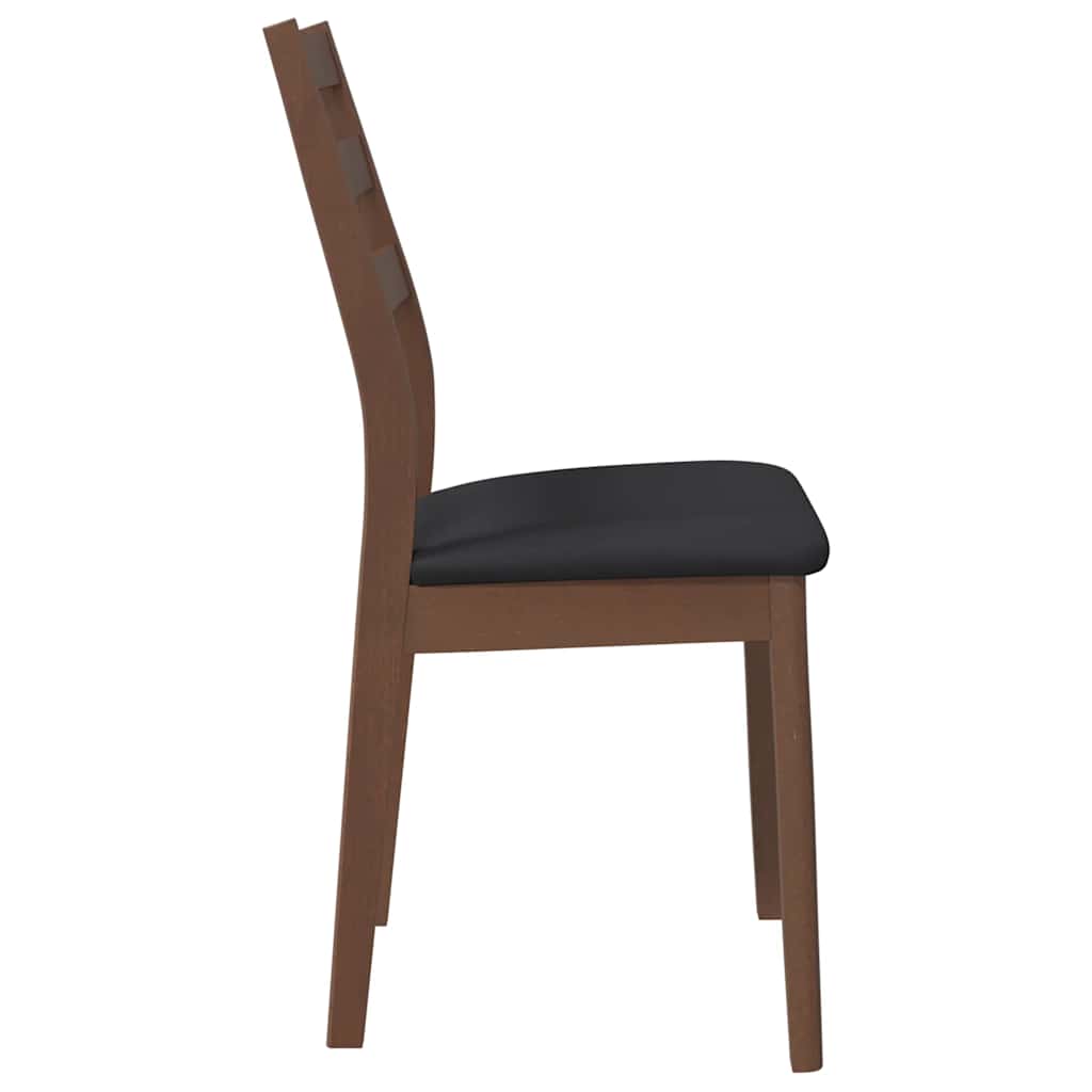 Chaises à manger coussins 2 pcs marron bois massif caoutchouc - XIOS