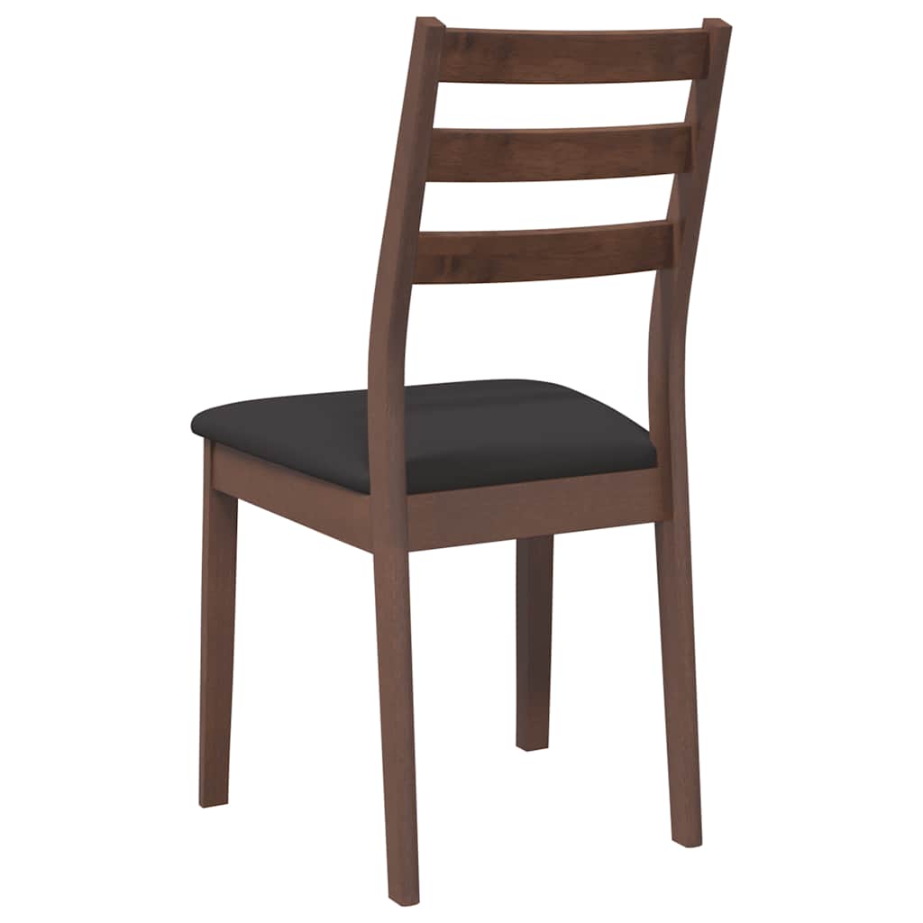 Chaises à manger coussins 2 pcs marron bois massif caoutchouc - XIOS