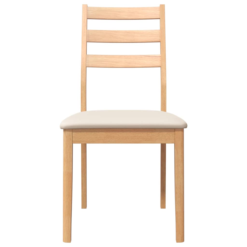 Chaises à manger coussins 2 pcs naturel bois massif caoutchouc - XIOS