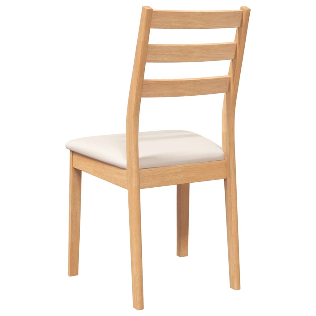 Chaises à manger coussins 2 pcs naturel bois massif caoutchouc - XIOS