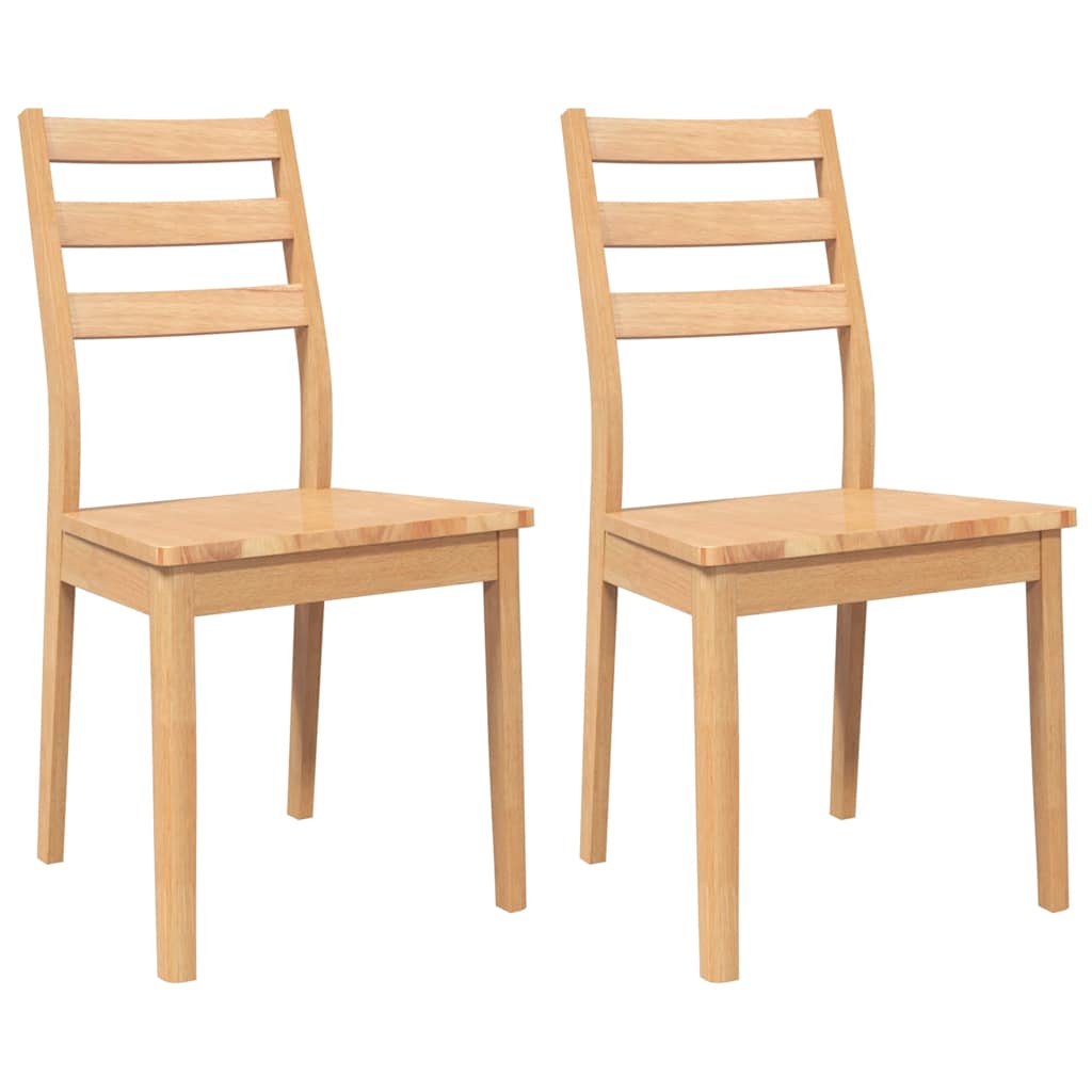 Chaises à manger 2 pcs bois massif naturel caoutchouc - XIOS