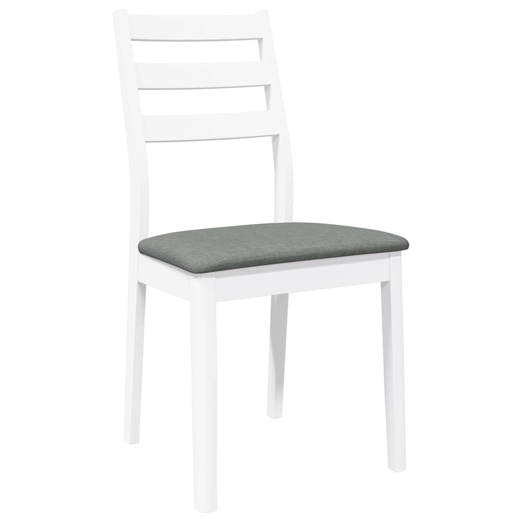 Chaises à manger coussins 2 pcs blanc bois massif caoutchouc - XIOS