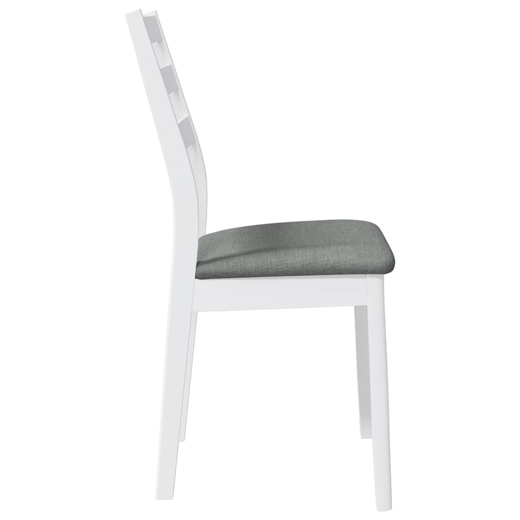 Chaises à manger coussins 2 pcs blanc bois massif caoutchouc - XIOS