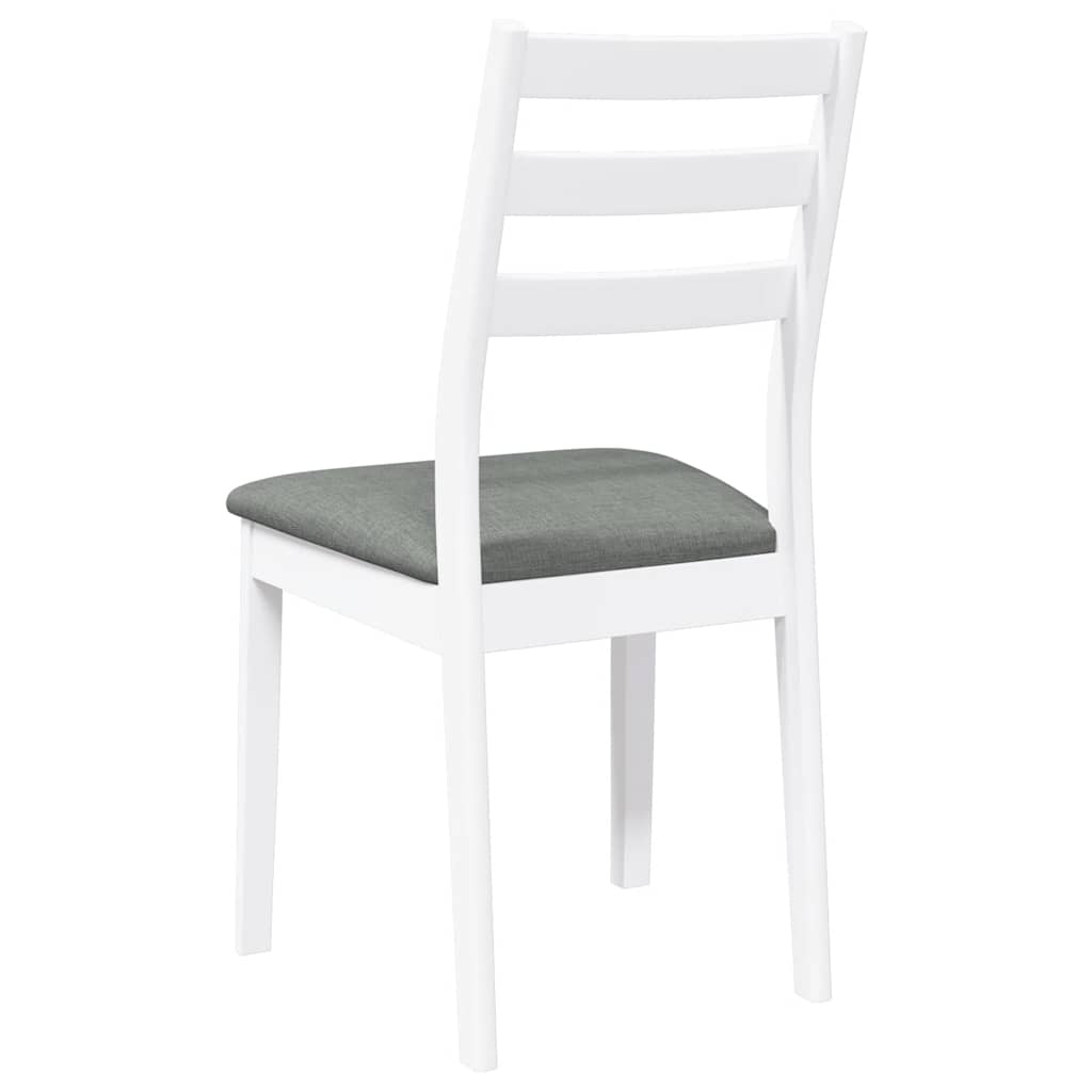 Chaises à manger coussins 2 pcs blanc bois massif caoutchouc - XIOS