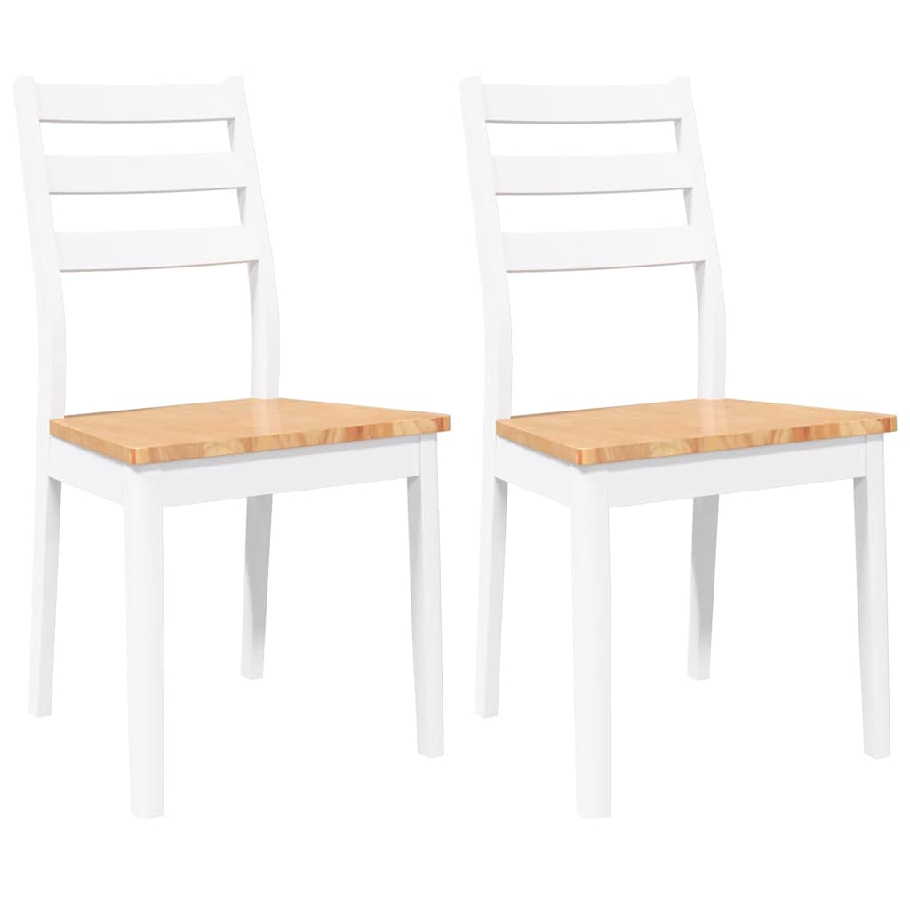 Chaises à manger 2 pcs blanc bois massif caoutchouc - XIOS
