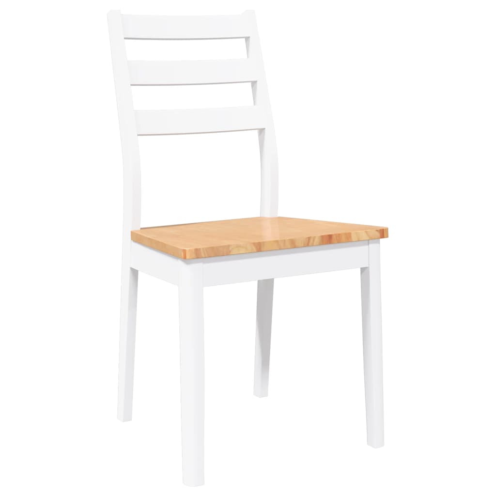 Chaises à manger 2 pcs blanc bois massif caoutchouc - XIOS