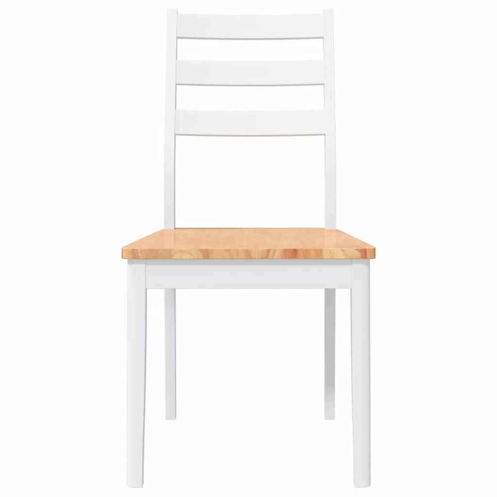 Chaises à manger 2 pcs blanc bois massif caoutchouc - XIOS