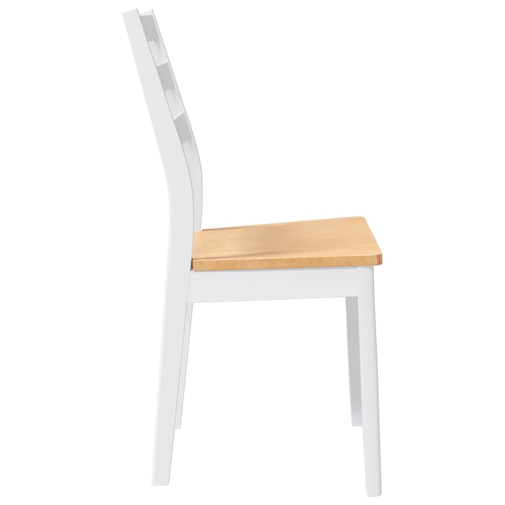 Chaises à manger 2 pcs blanc bois massif caoutchouc - XIOS