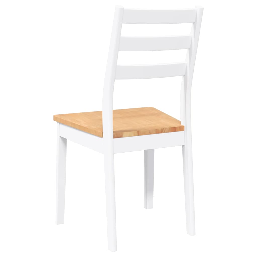 Chaises à manger 2 pcs blanc bois massif caoutchouc - XIOS
