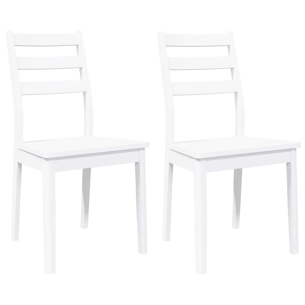 Chaises à manger 2 pcs blanc bois massif caoutchouc - XIOS