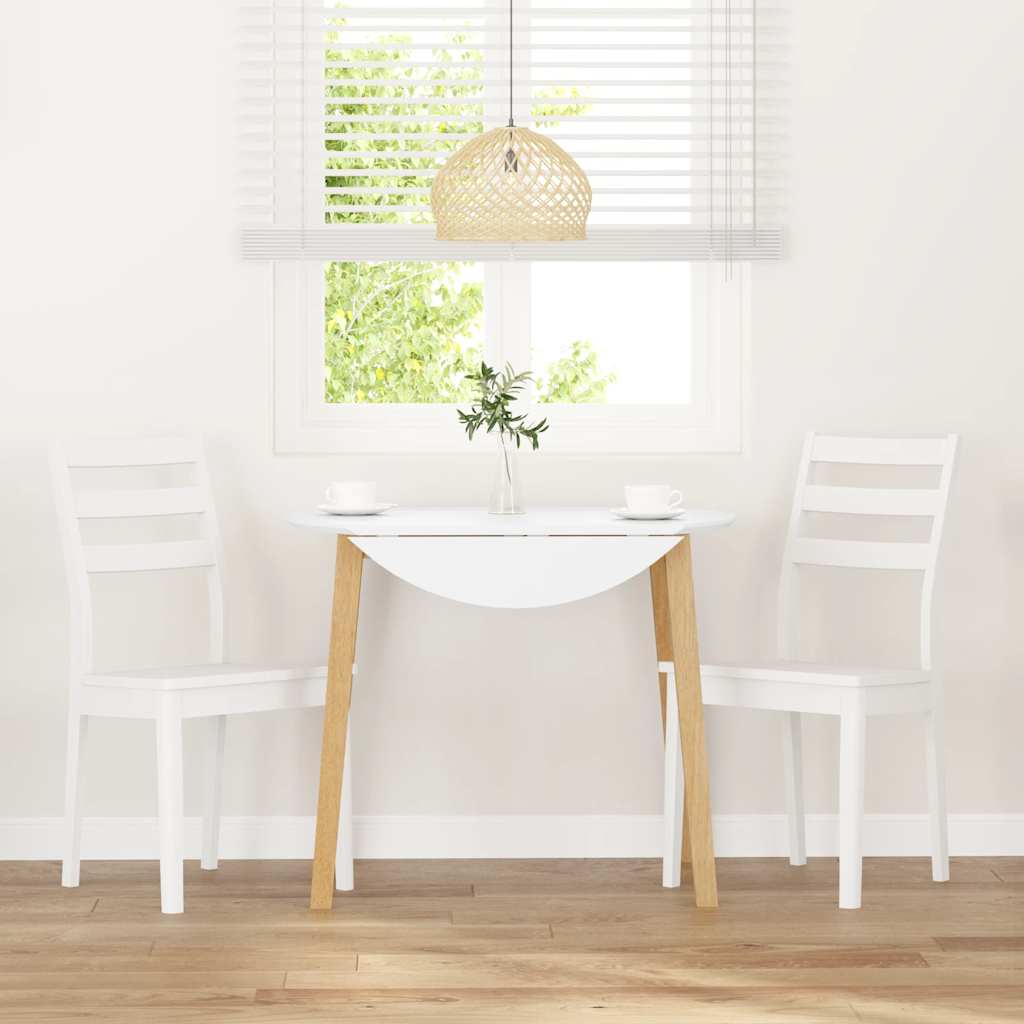 Chaises à manger 2 pcs blanc bois massif caoutchouc - XIOS