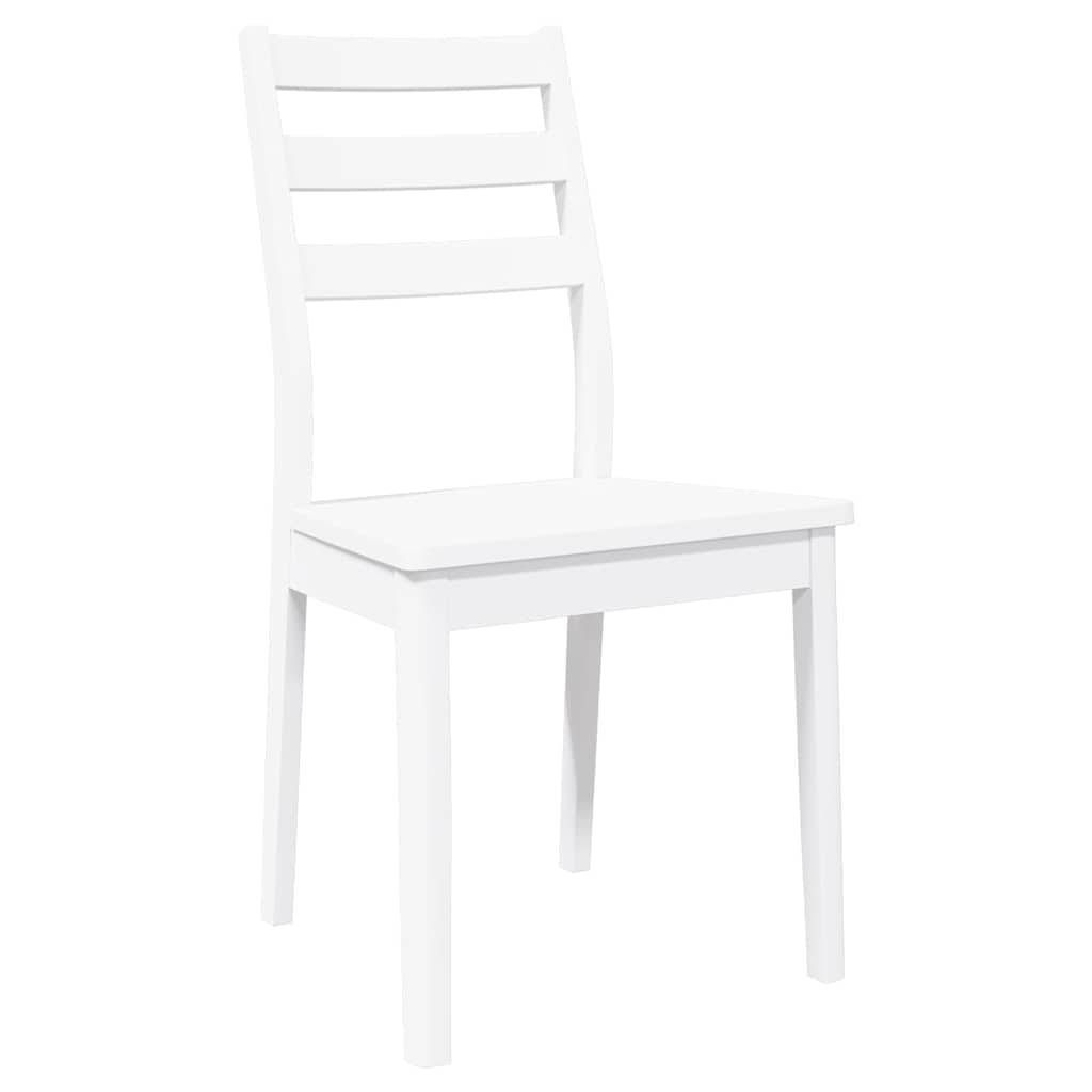 Chaises à manger 2 pcs blanc bois massif caoutchouc - XIOS