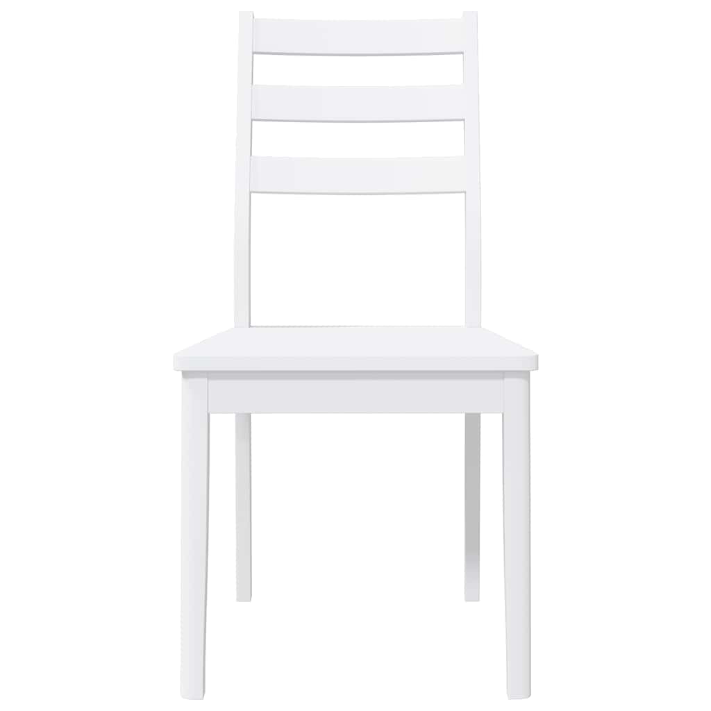 Chaises à manger 2 pcs blanc bois massif caoutchouc - XIOS