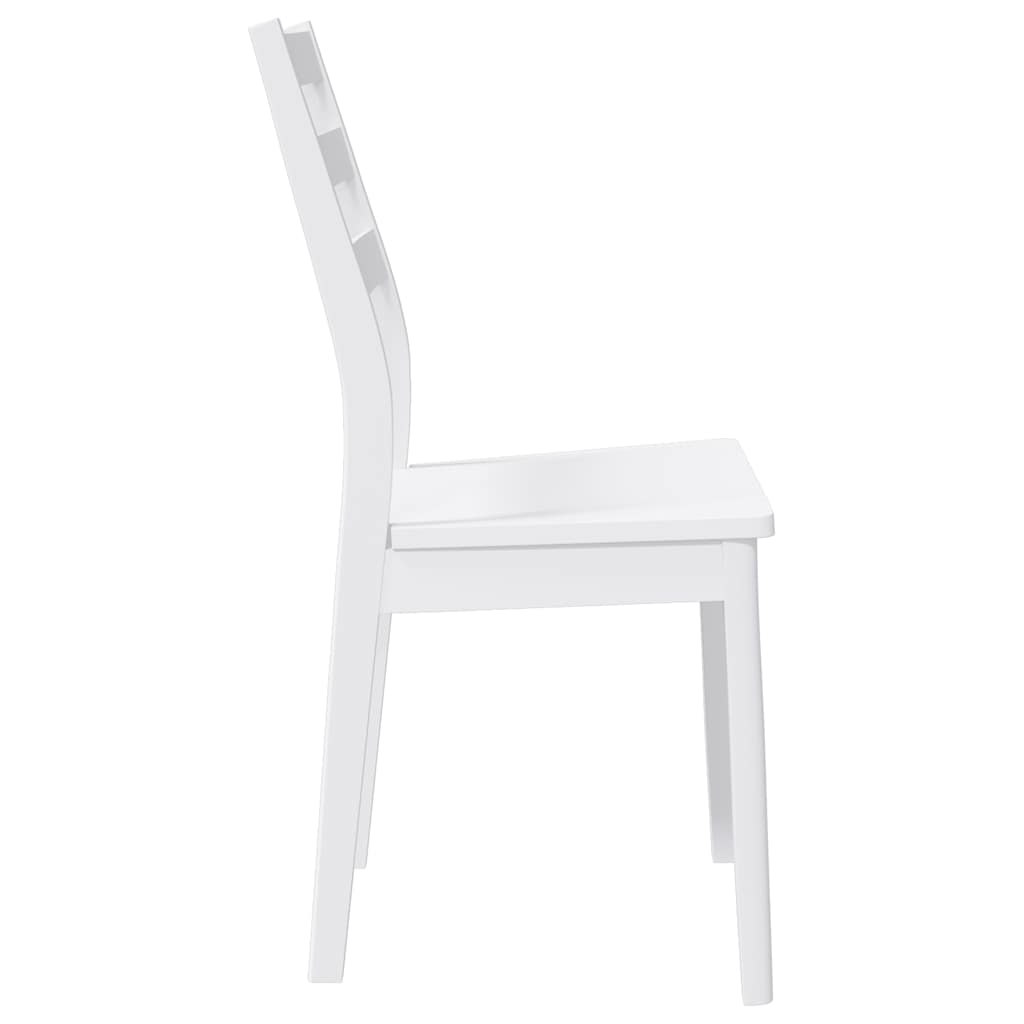 Chaises à manger 2 pcs blanc bois massif caoutchouc - XIOS