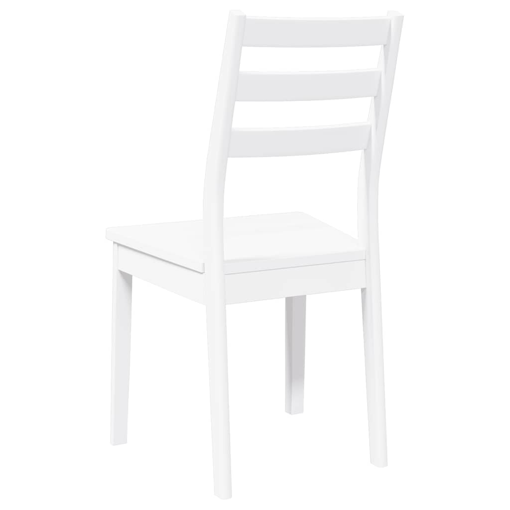 Chaises à manger 2 pcs blanc bois massif caoutchouc - XIOS