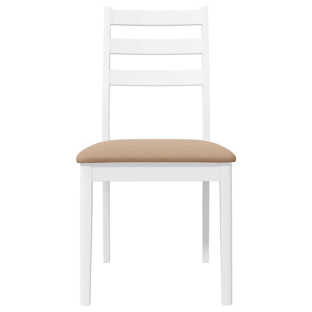 Chaises à manger coussins 2 pcs blanc bois massif caoutchouc - XIOS