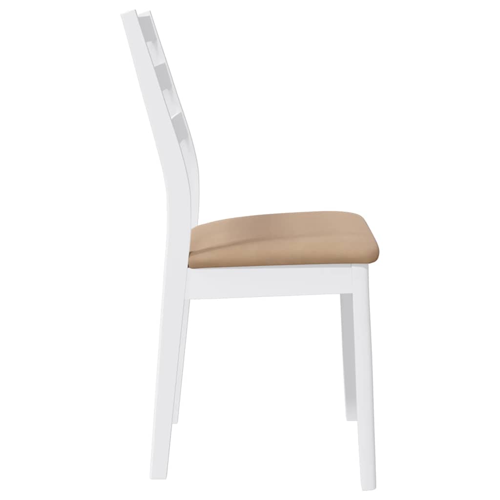 Chaises à manger coussins 2 pcs blanc bois massif caoutchouc - XIOS