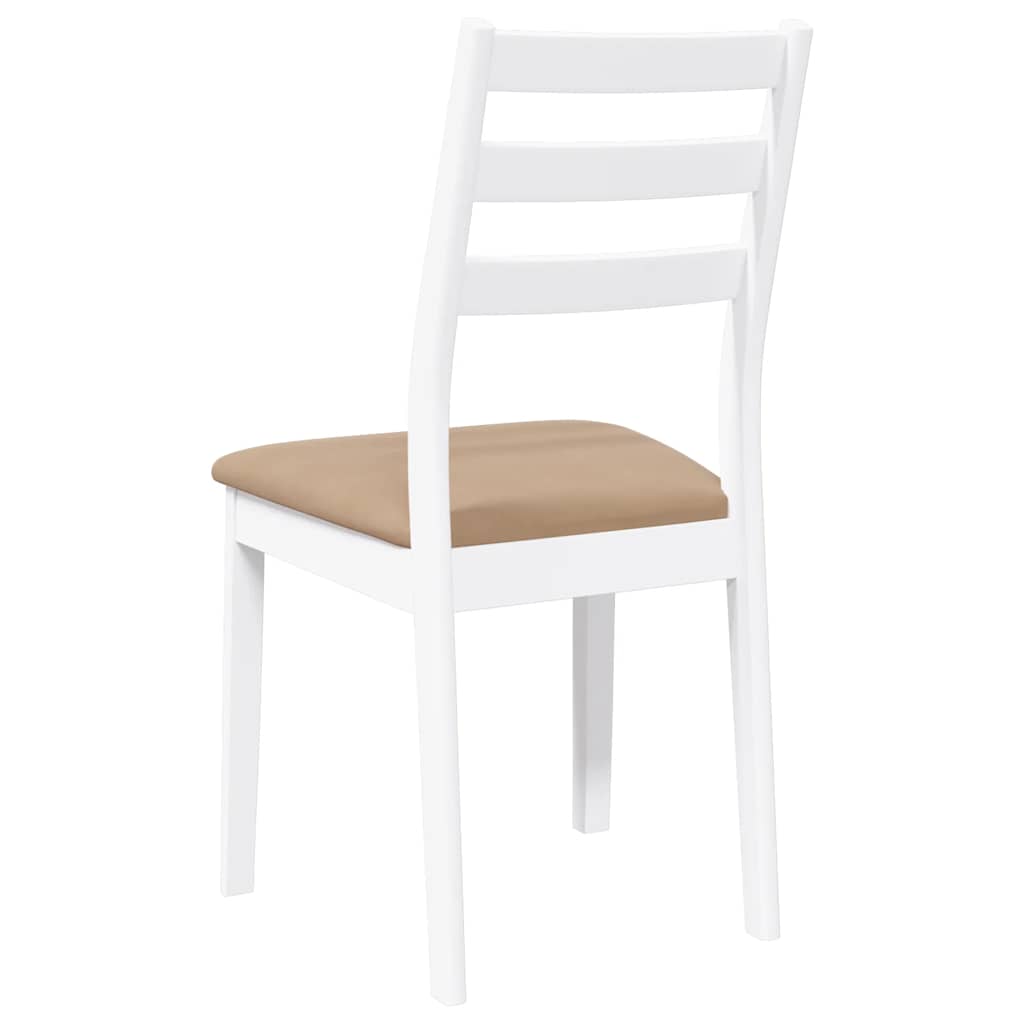 Chaises à manger coussins 2 pcs blanc bois massif caoutchouc - XIOS