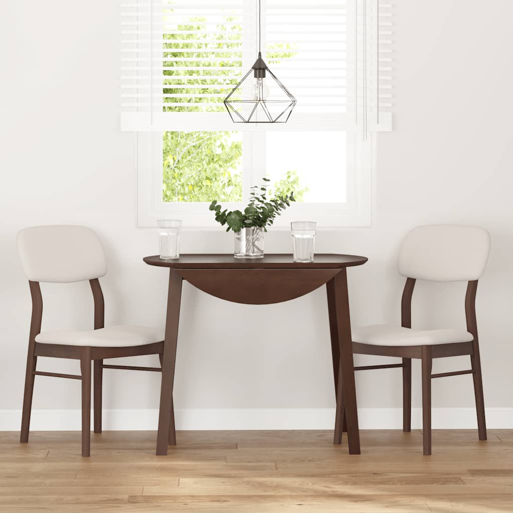 Chaises à manger coussins 2 pcs marron bois massif caoutchouc - XIOS