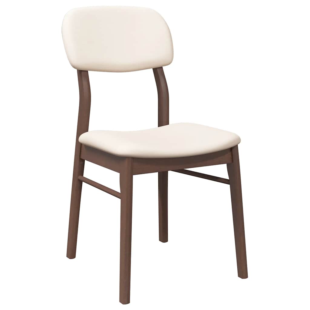 Chaises à manger coussins 2 pcs marron bois massif caoutchouc - XIOS