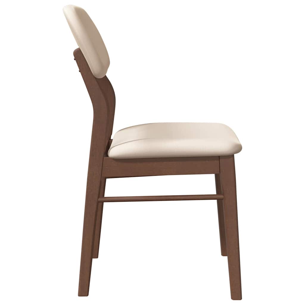 Chaises à manger coussins 2 pcs marron bois massif caoutchouc - XIOS